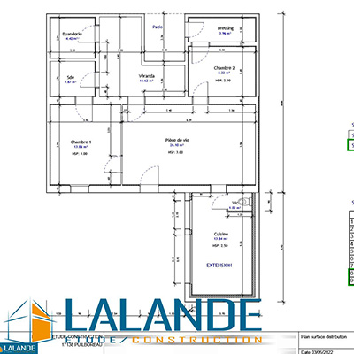 Plan Administratif : plan des surfaces