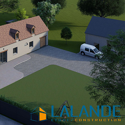 Rendu réaliste : étude rénovation complète longère normande